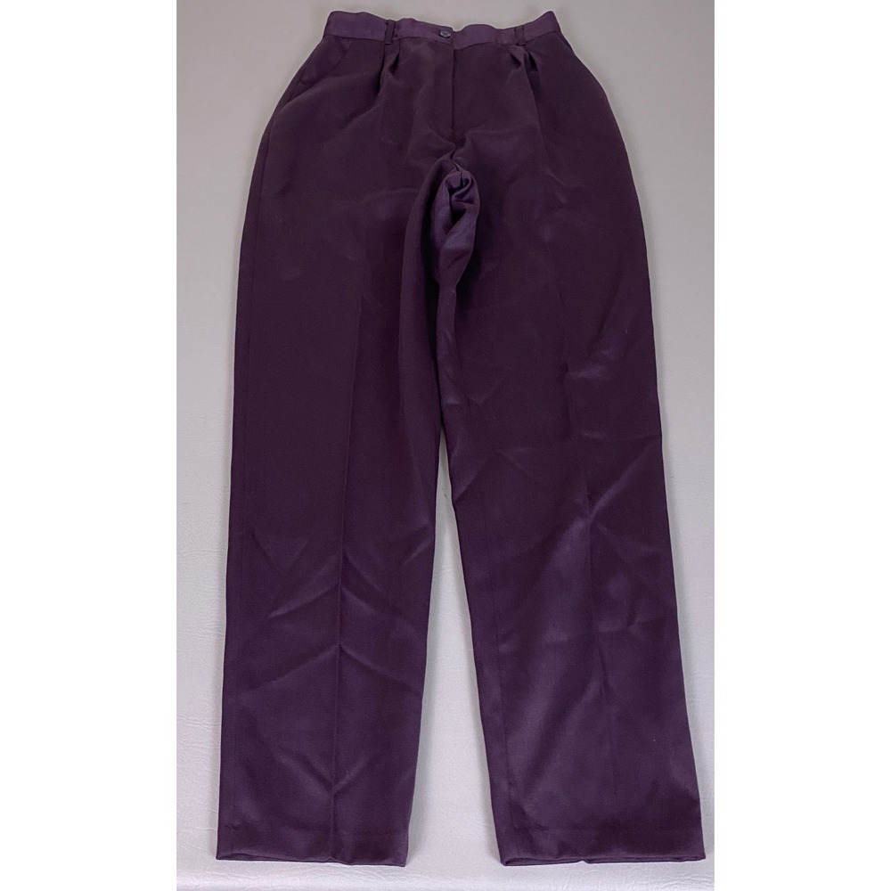 Jacques Vert for Sir James Pants Trousers Women's 10 Vintage Purple Wool Pleated